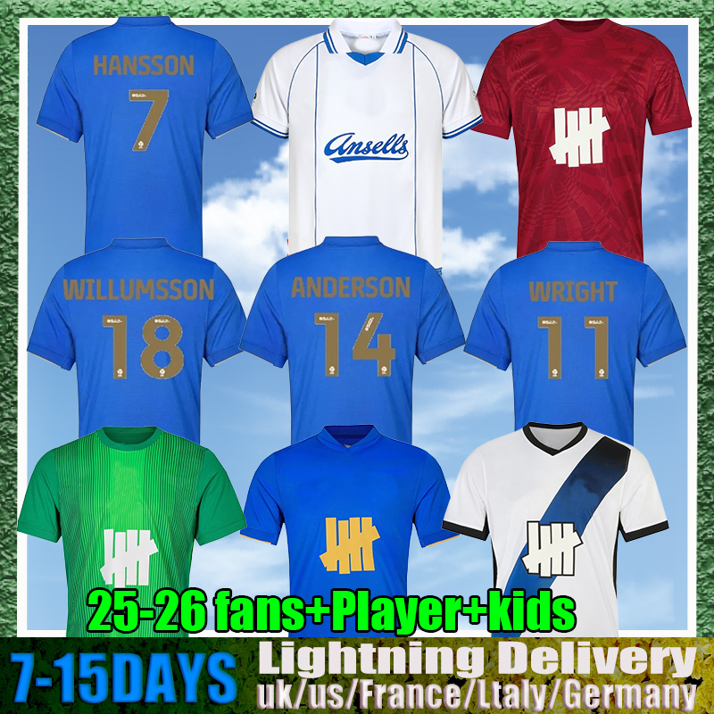 25 26 Birmingham soccer jerseys hird City 2025 2026 Camiseas KLARER JUTKIEWICZ HANSSON WRIGHT DYKES WILLUMSSON Davies Sansfield Aduls Kids KIT fooball shirt