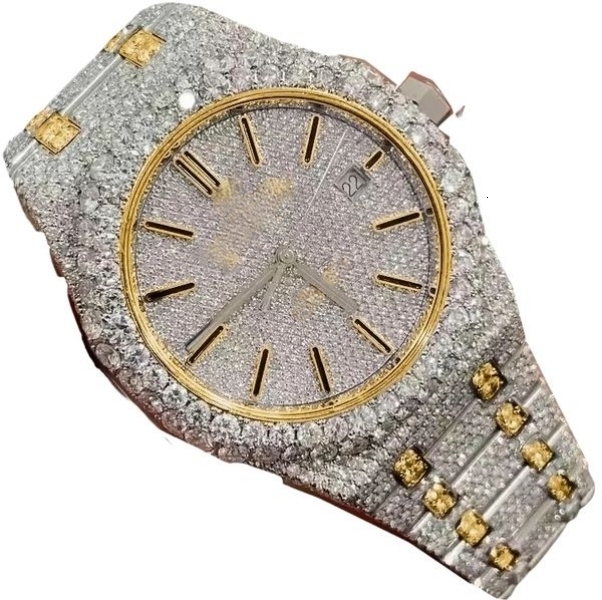 VVS Top Quality Automatic Mechanical Iced Out Women Designer Men Moissanite Pass Dia Watches Free delivery moissanite watch pass dia test with box 855 cd9