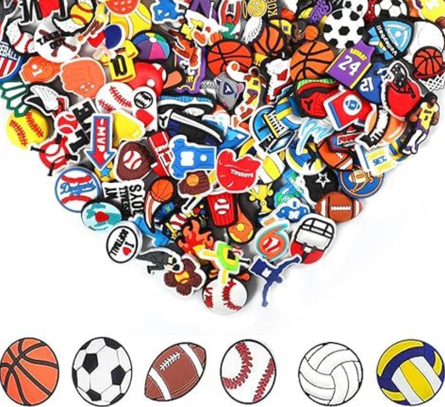 bulk sport shoe charms random mix 100pcs garden shoe buckle clog charms decoration muti style gift