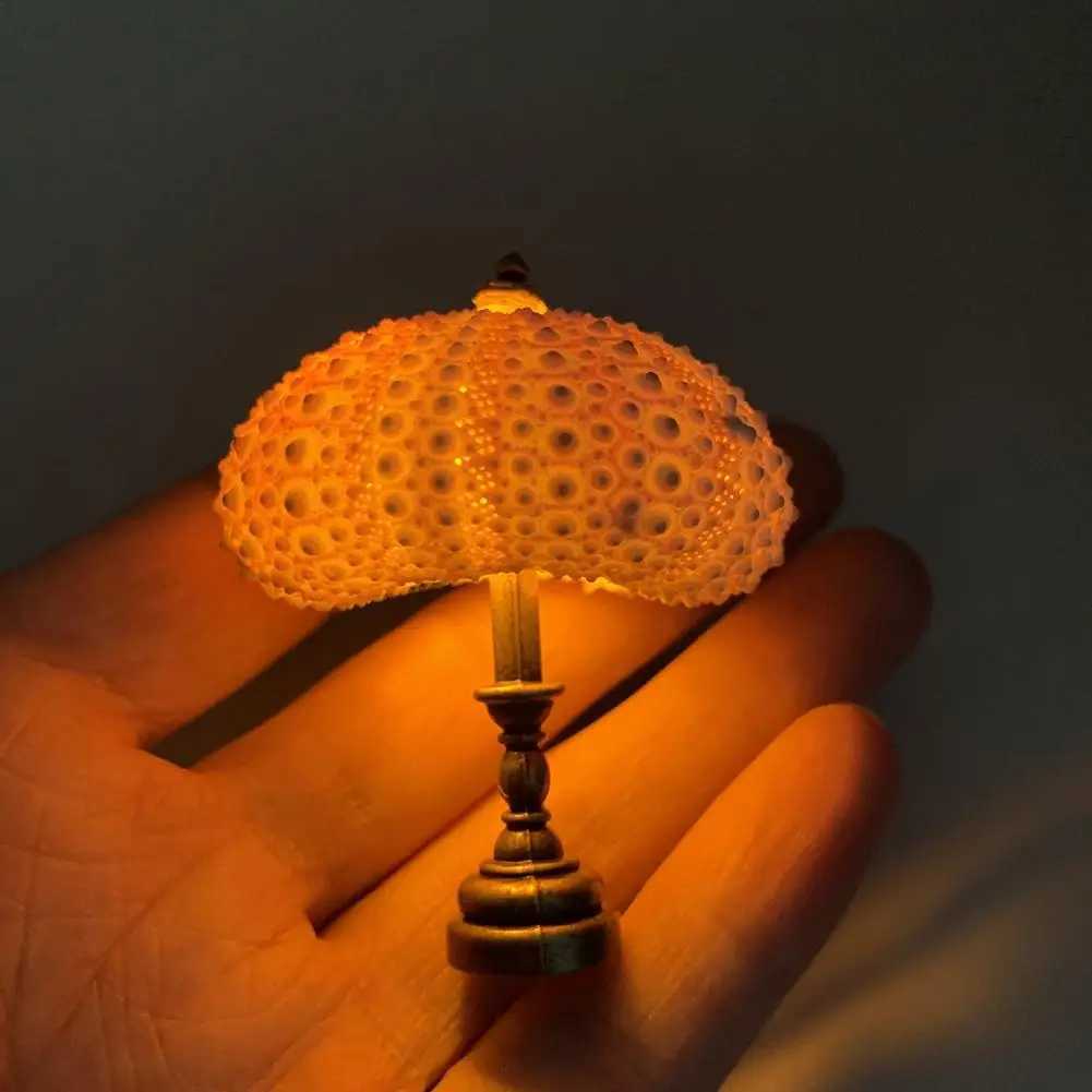Retro Sea Urchin Night Light Mini Natural Sea Urchin Shell Decorative Ornaments For Kids Bedroom Decor Lamp C251122