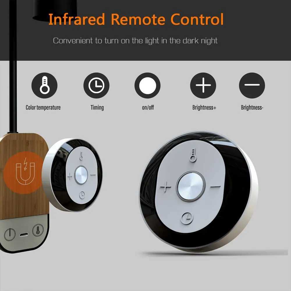 LED Reading Wall Light with Remote Control Touch Dimmable USB Charging Desk Lamp Night Light for Bedroom Bedside Office Study C251122