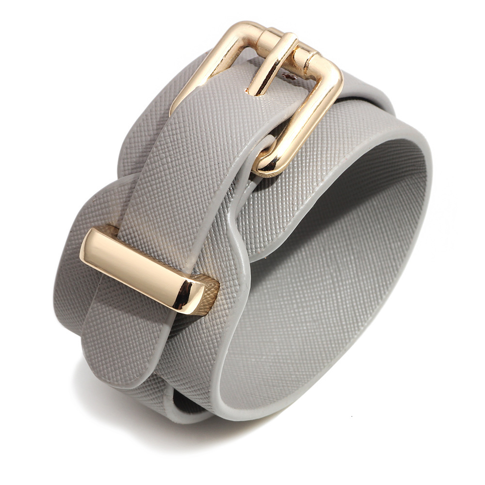 Fashion Women's PU Wide Bracelet Multi-color Adjustable Elegant Personality Simple Leather Wristband Jewelry ddmymoon