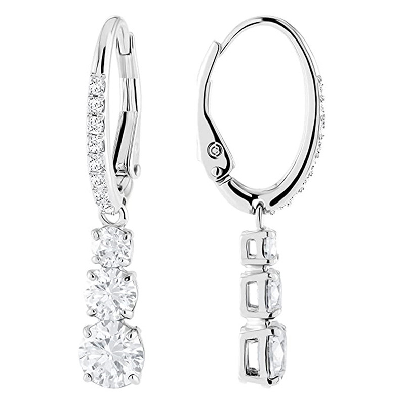 2025 Choucong Brand Dangle Earrings Luxury Jewelry 925 Sterling Silver Round Cut 5A Cubic Zircon CZ Diamond Gemstones Party Women Wedding Drop Long Ea