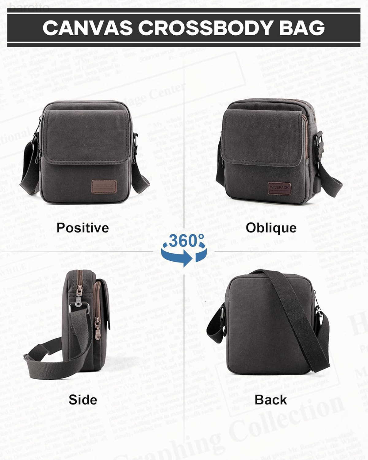 Crossbody Bag for MenCanvas Messenger Shoulder Bags Crossbody Satchel Bag Mens Side Bags Over the Shoulder Purse Z2509013