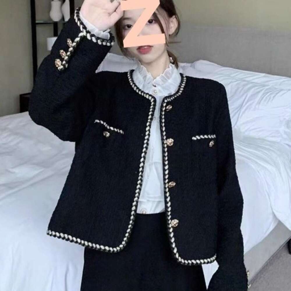 DHEssentials Elegant Socialite Little Chanel Style Coat for Women Unique Design Long Sleeve Outerwear Winter 2025 Spring Autumn New Women's Top