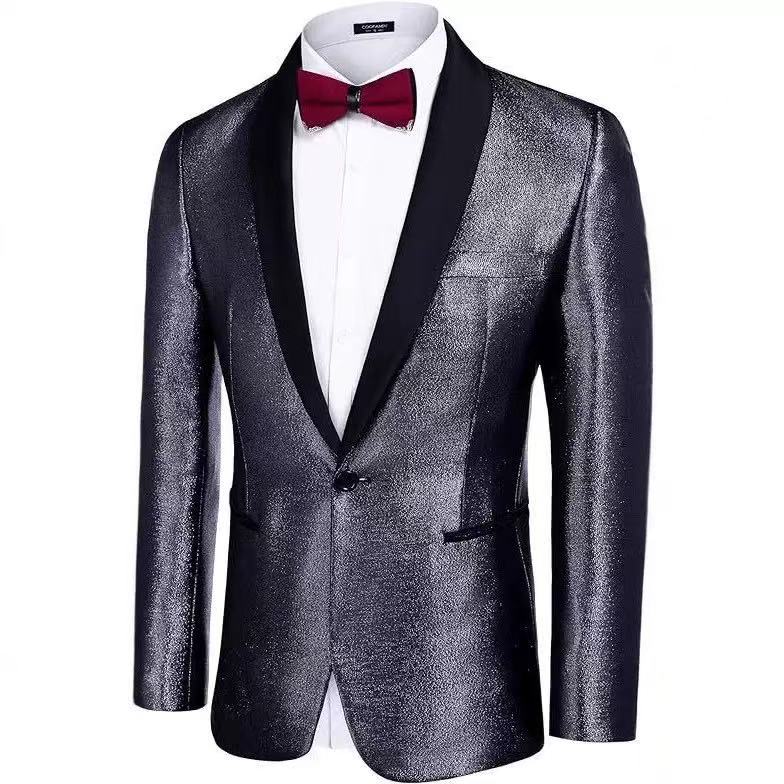 S001 Stylish Men's Print Ensemble: Tailored Casual Suit for Everyday Wear