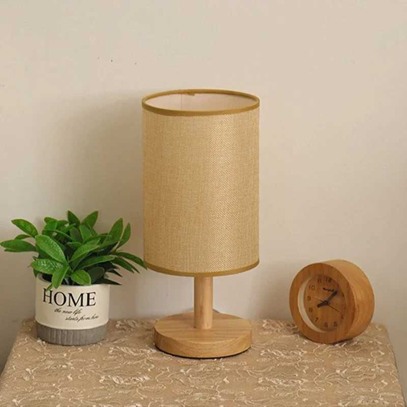 LED Table Lamps Dimmable USB Plug Night Light with Simple Chinese Style Fabric Lampshade for Bedroom Bedside Decoration C251122