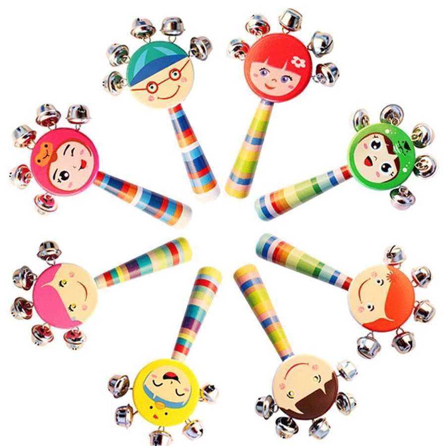 1pc Style Random Smiling Face Rattle 16cm Handheld Sounding Bell Creative Toys Children Puzzle Instrument Toys Gift for Kids C250913