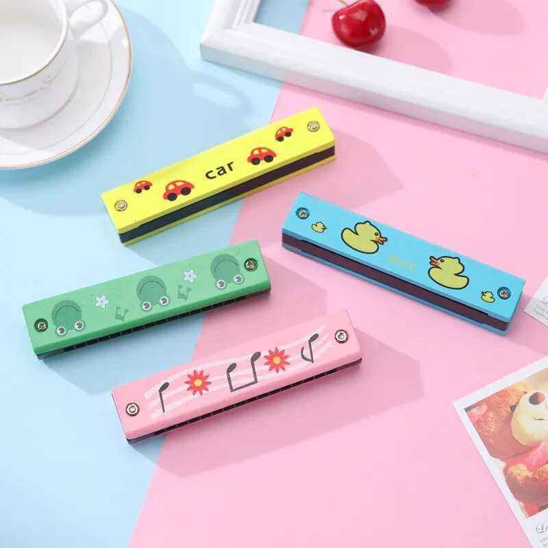 3Pcs 16 Holes Harmonica Musical Instrument Montessori Educational Toys Cartoon Pattern Kids Wind Instrument Children Gift Kids C250913