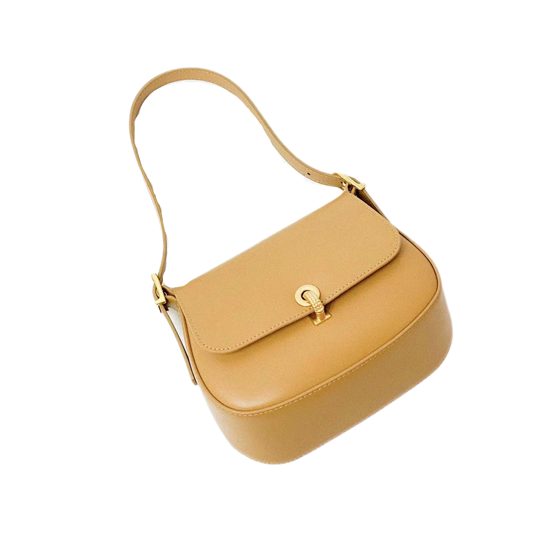 HERONG 2025 autumn new French niche single shoulder bridal bag versatile red small bag women's wedding bag soft leather
