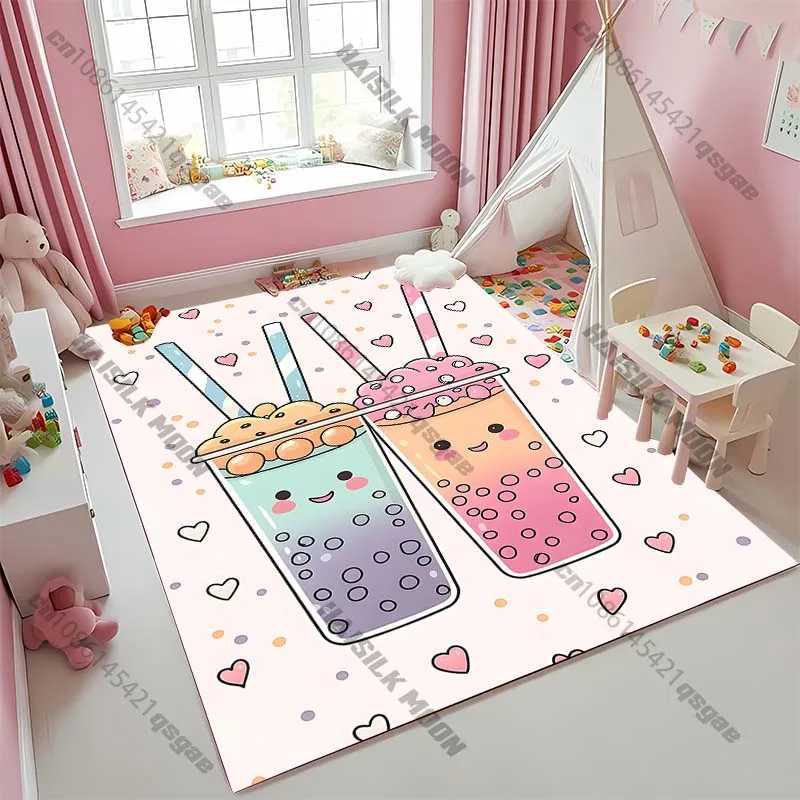 15 Sizes Milk Tea Pattern Carpet Four Seasons Rug for Bedroom Living Room Childrens Room Modern Home Decor Mat Christmas Gift C250913