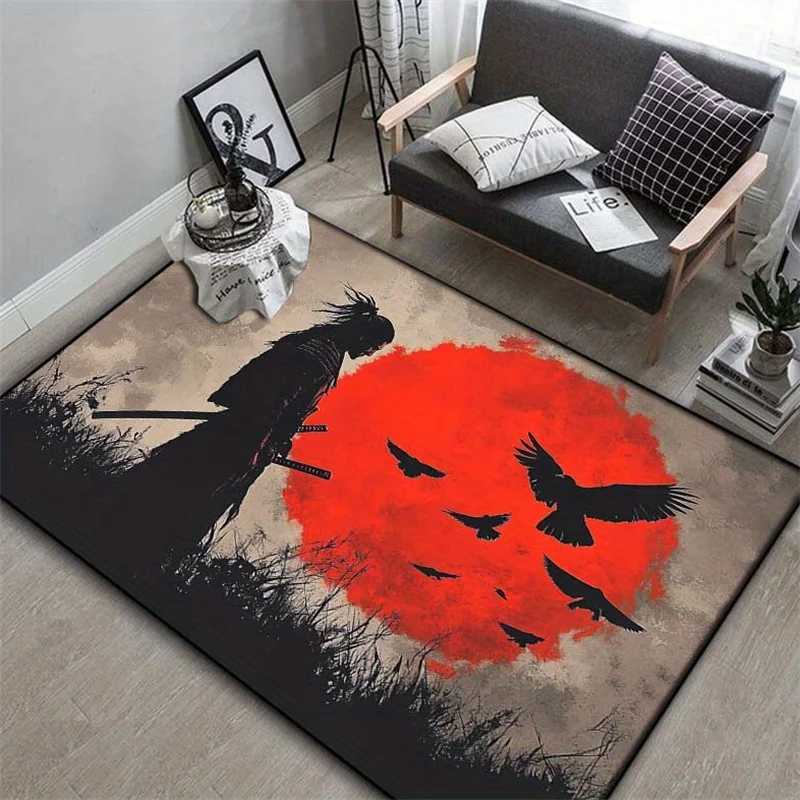 VIKAMA Warrior Spirit Pattern Carpet For Live Room Bathroom Floor Mat Soft Large Area Rug Waterproof Bedroom Rug Home Decor C250913