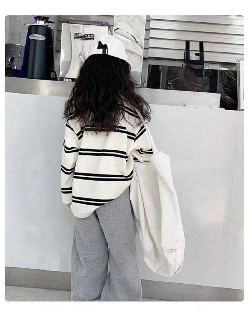 Spring Autumn Girls Cotton Contrast Striped Workout SweatshirtSweatpant Sets School Kids Tracksuit Child Jogging Outfit 516Yrs C250913