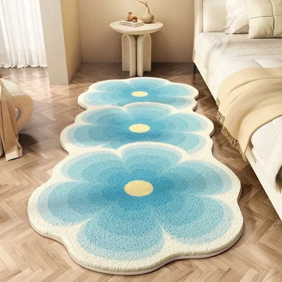VIKAMA Soft Warm Bedside Floor Mat Long Mat Rug For Bedroom Washable Waterproof Carpet For Live Room Sofa Carpet Home Decoration C250913