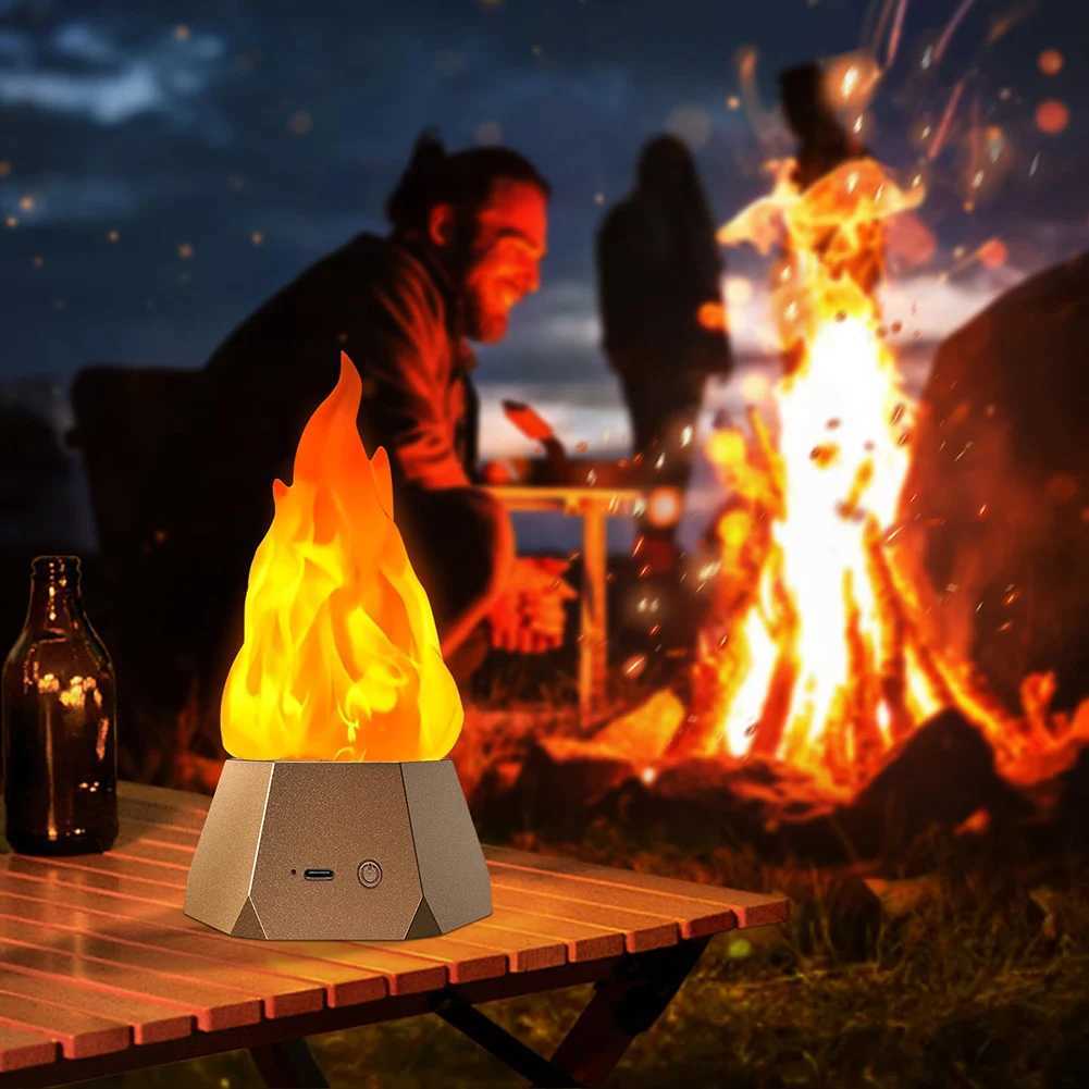 LED Simulated Flames LightFlames Effect Decorative LightUSB Rechargeable Flameless Candles With Flickering Flames For Hallowee C250913