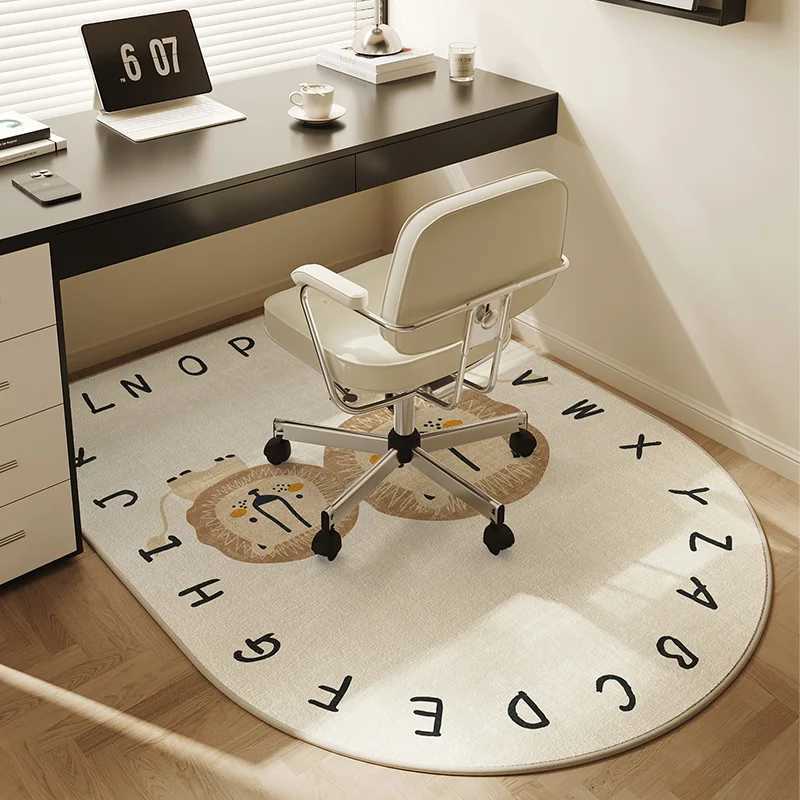 Chair Floor Mat Round Bedroom Dressing Table Carpet Beige Stripe Decoration Study Gaming Chair Swivel Chair Desk Rug Tapete C250913