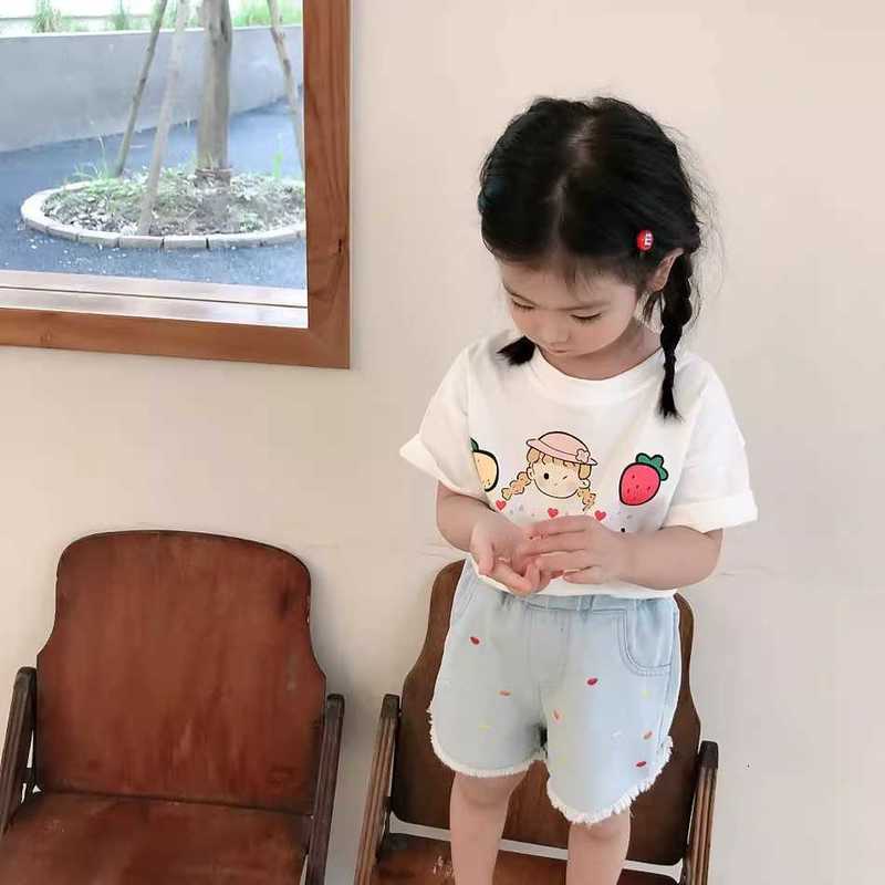 Pure Cotton Summer New Style Baby Girl Children's Short Sleeve T-Shirt Versatile Base Shirt Trendy Top for Toddlers and Young Girls