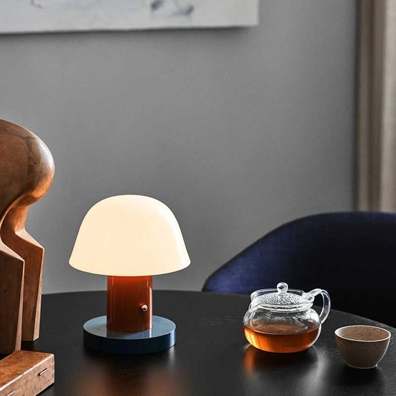 Mushroom Table Lamp Warm Color Night Light USB Rechargeable LED Touch Desk Light Piano Coating Surface Love Gift Lamp C250913