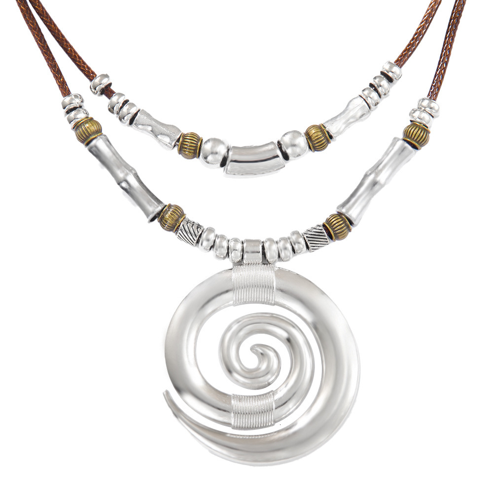 Temu Long Swirl Totem Bohemian Style Beach Women's Necklace Pendant ddmymoon