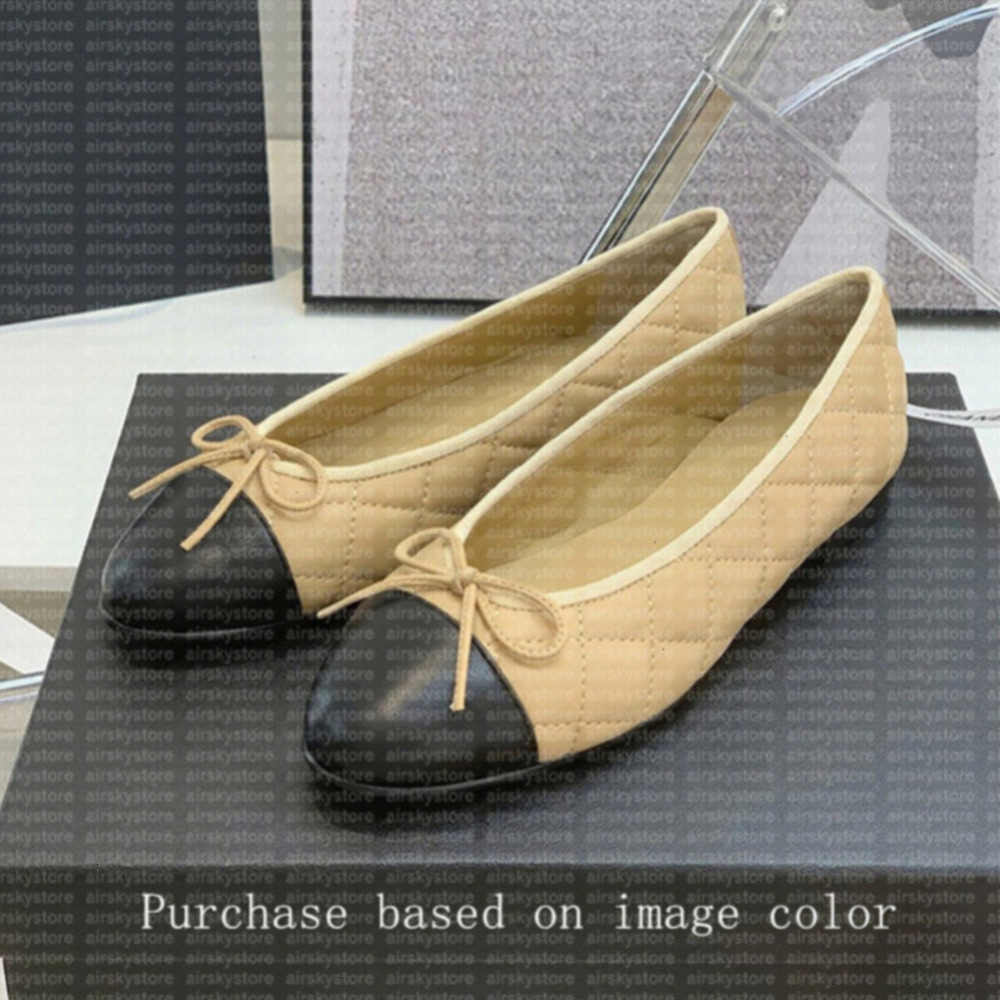 Chaussures de créateurs Paris Designer Black Ballet Flats Chaussures Femmes Quilted Great Le cuir Slip on Ballerina Luxury Round Toe Dames Dames