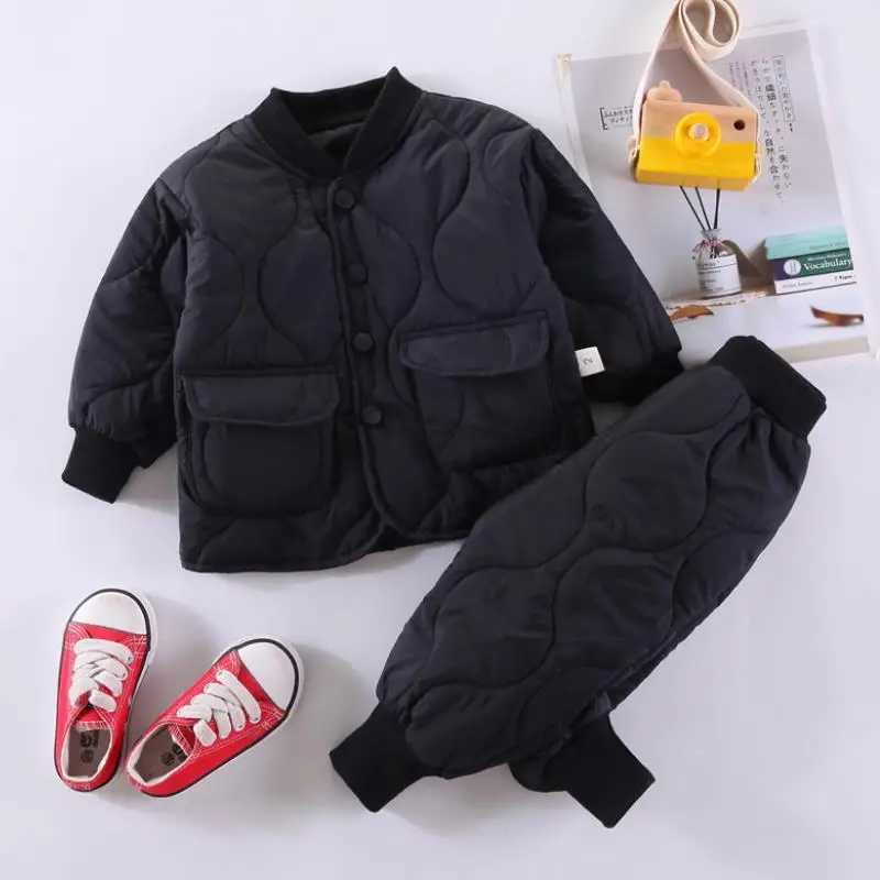 New Autumn and Winter Kids Sets Boys Girls Cotton thickening Warm Tracksuit Clothing Toddler Solid Outfits 05 Years Baby Suits C250913