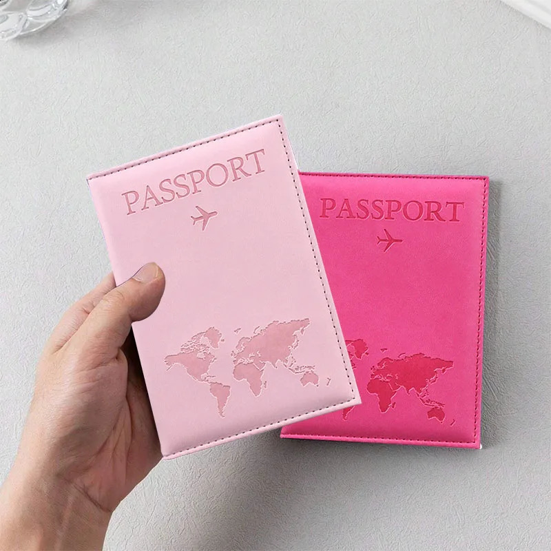 PU Leather Passport Cover For Men Women Organizer Protective Card Holder ID Document Covers World Map Travel Passport Case250912