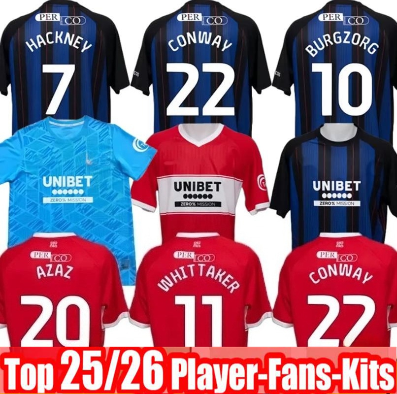 2025 2026 Middlesbrough Soccer Jerseys HACKNEY AZAZ FRY LATTE LATH DEN BERG JONES MCGREE Football Shirt FORSS CLARKE Men Kids Umniform Kit Set