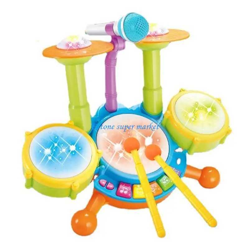 090B Kids Drum Set Musical Instrument Drum Set for Toddlers 13 Educational Toy C250913