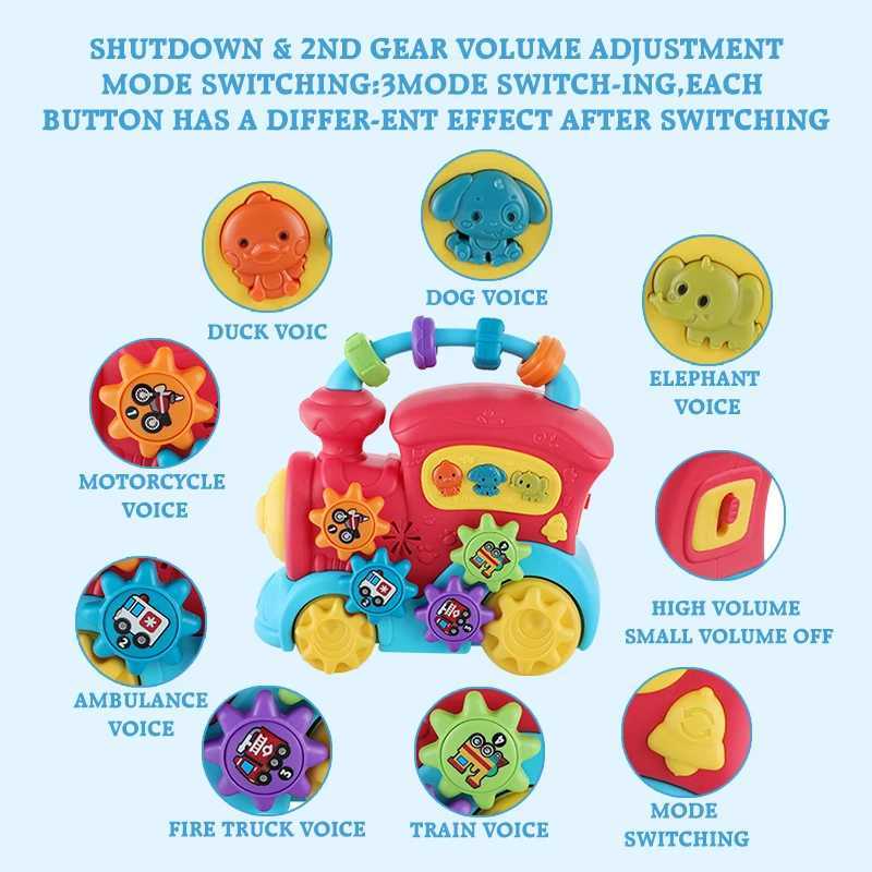 KENLUMO Kids Musical TrainToysBaby Early Educational Toddler Flash Light Various Shape Buckle for 1 Year Old Boy Girl 618 Mon C250913