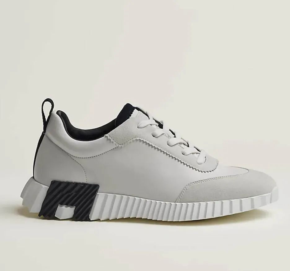 Brand h designer trainers Bouncing sneakers for Men Casual shoes Leather And Mesh Lace Up Sports Runner trainer Shoes Rubber Sole Man Low Top Street