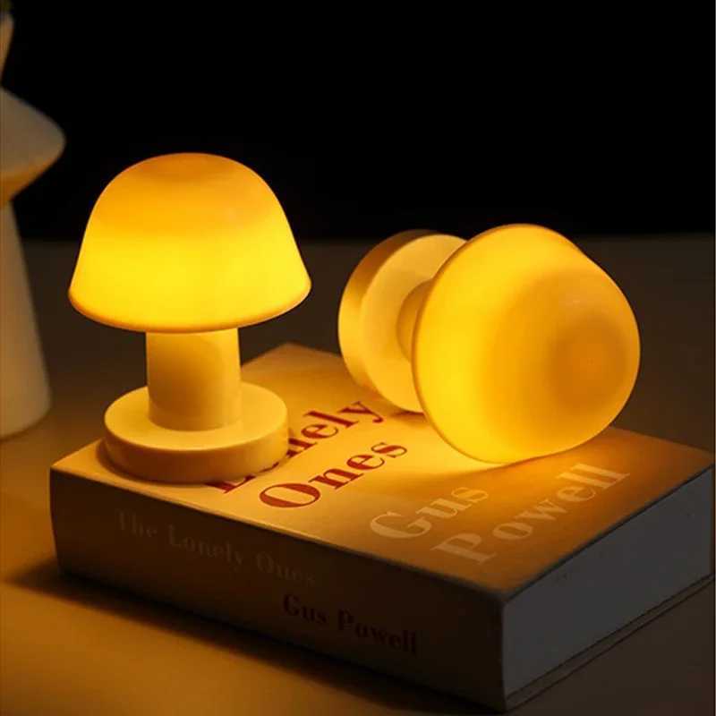 Mini Creative Mushroom LED Night Light Battery Powered Portable Desktop Sunset Night Lamp for Coffee Bar Bedroom Home Decor Gift C251122