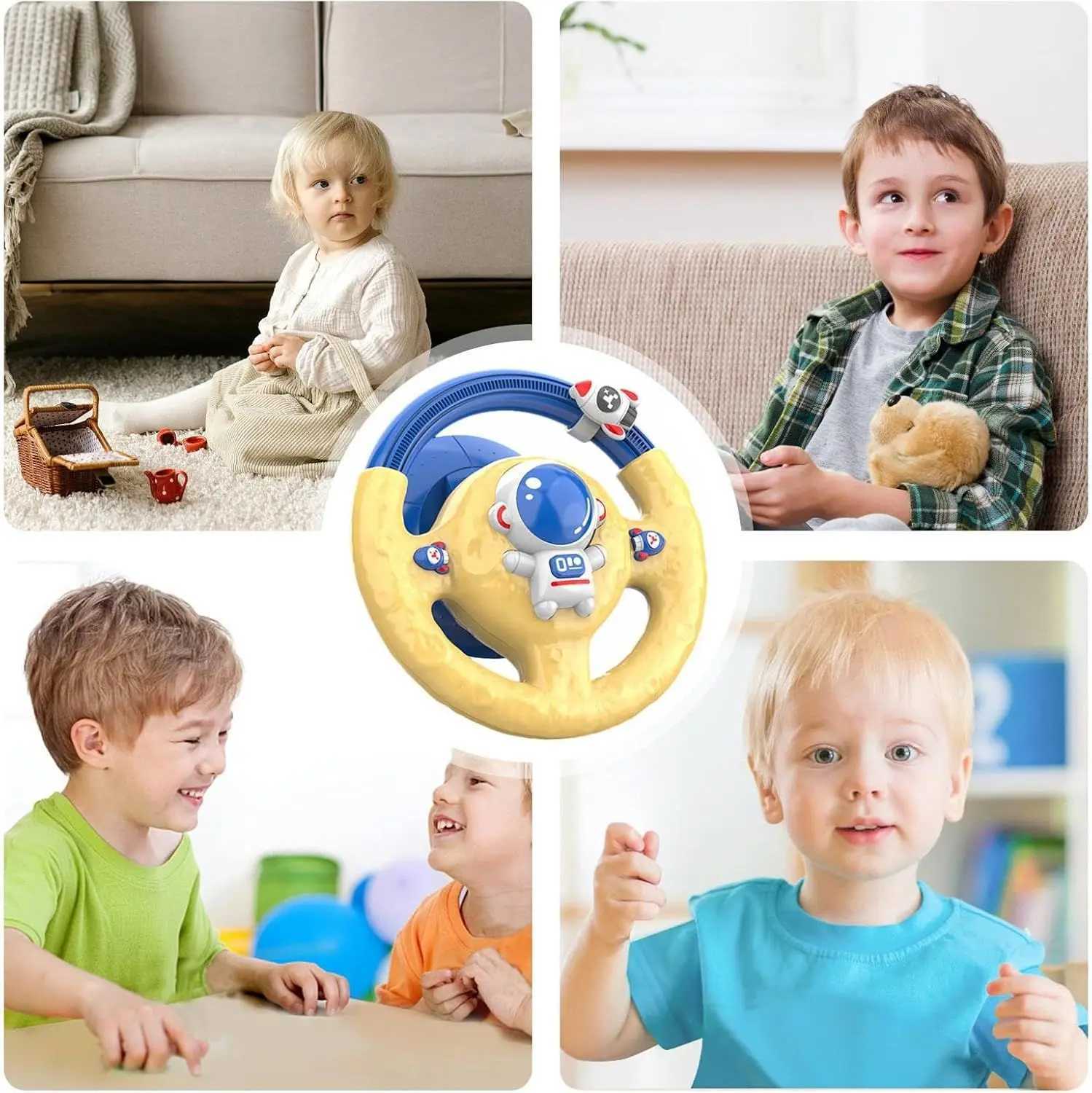 Electric Simulation Steering Wheel Toy With Light And Sound Educational Children CoPilot ChildrenS Car Toy Vocal Toy Gift C250913