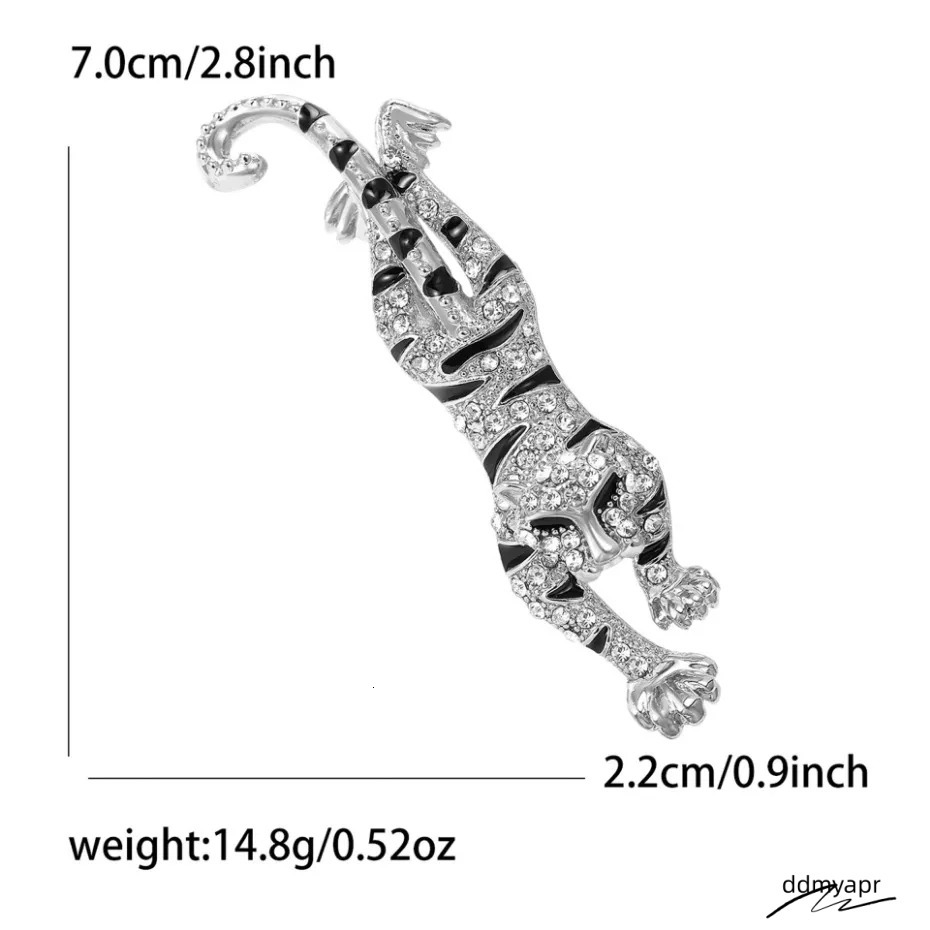 Gold Tone Rhinestone - Encrusted Tiger Brooches With Black Accents Bold Party Gift For Him/Her High Quality And Stylish Jewelry ddmyapr