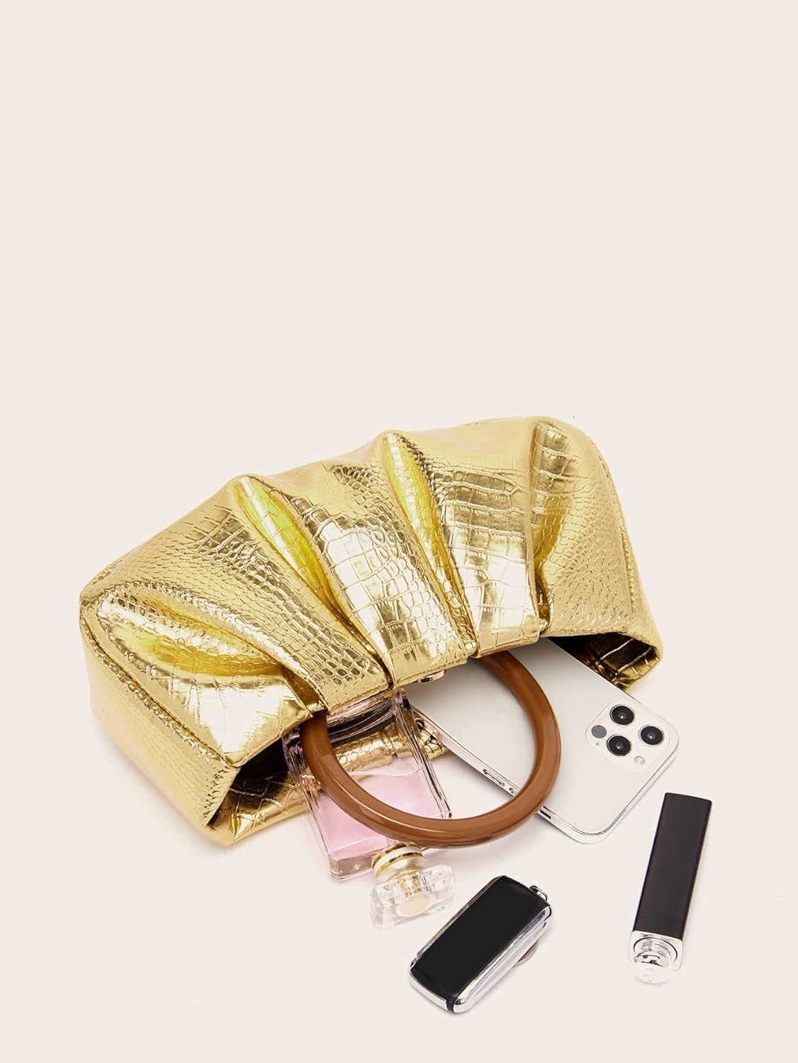 Womens Ruched Small Handbag Clutch Purse Dumpling Pouch BagW250913