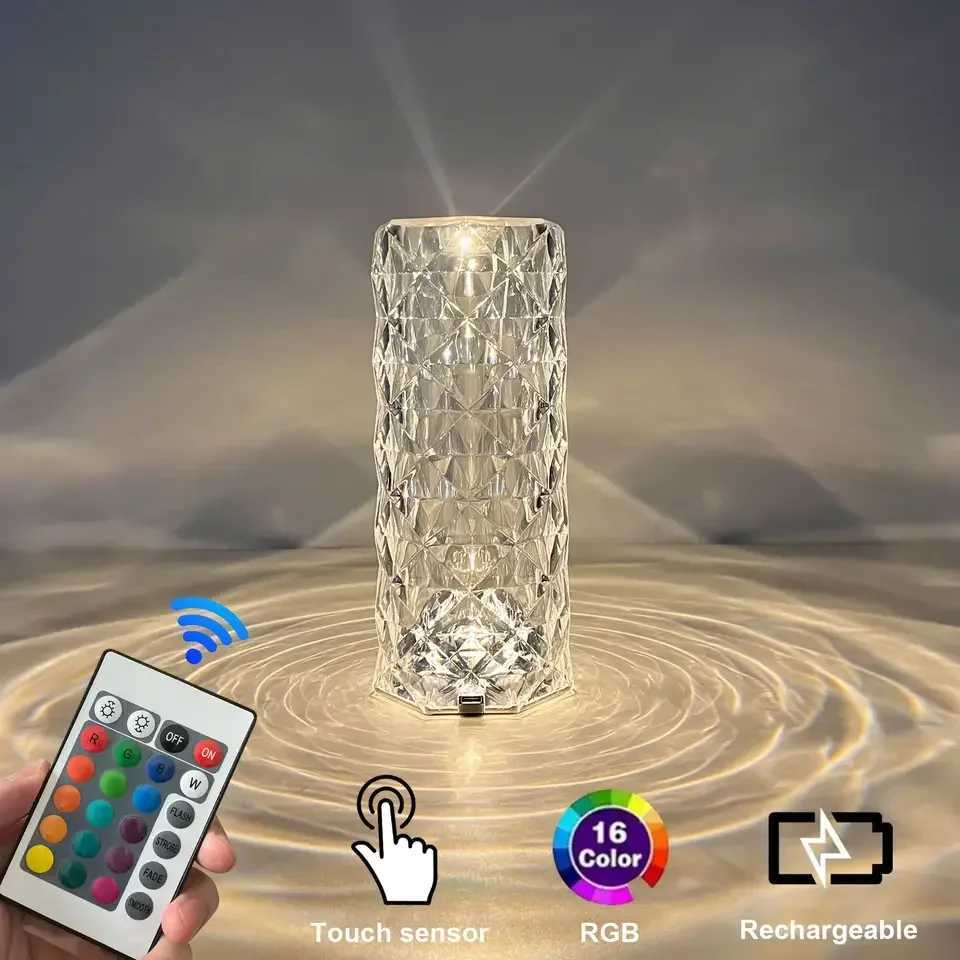 Acrylic Crystal Table Lamp Touch Induction Charging Night Light Bar Restaurant Desktop Decoration Lamp Atmosphere Lamp C250913