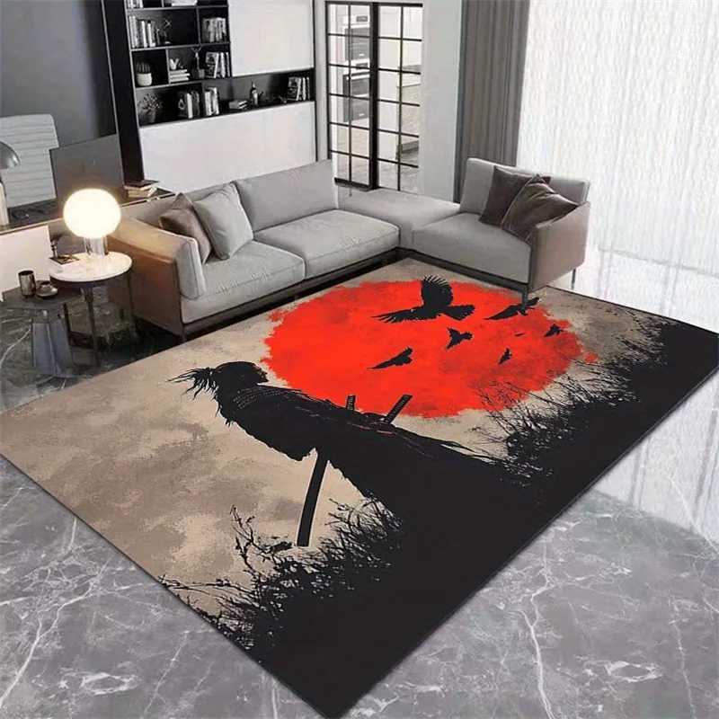 VIKAMA Warrior Spirit Pattern Carpet For Live Room Bathroom Floor Mat Soft Large Area Rug Waterproof Bedroom Rug Home Decor C250913