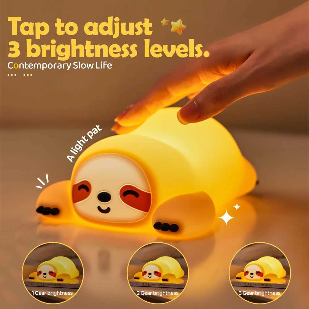 Cute Animal Silicone Night Light Fox Frog Nursery Sleeping Lamp Rechargable Duck Touch Sensor Beside Lamp For Bedroom Decor C251122