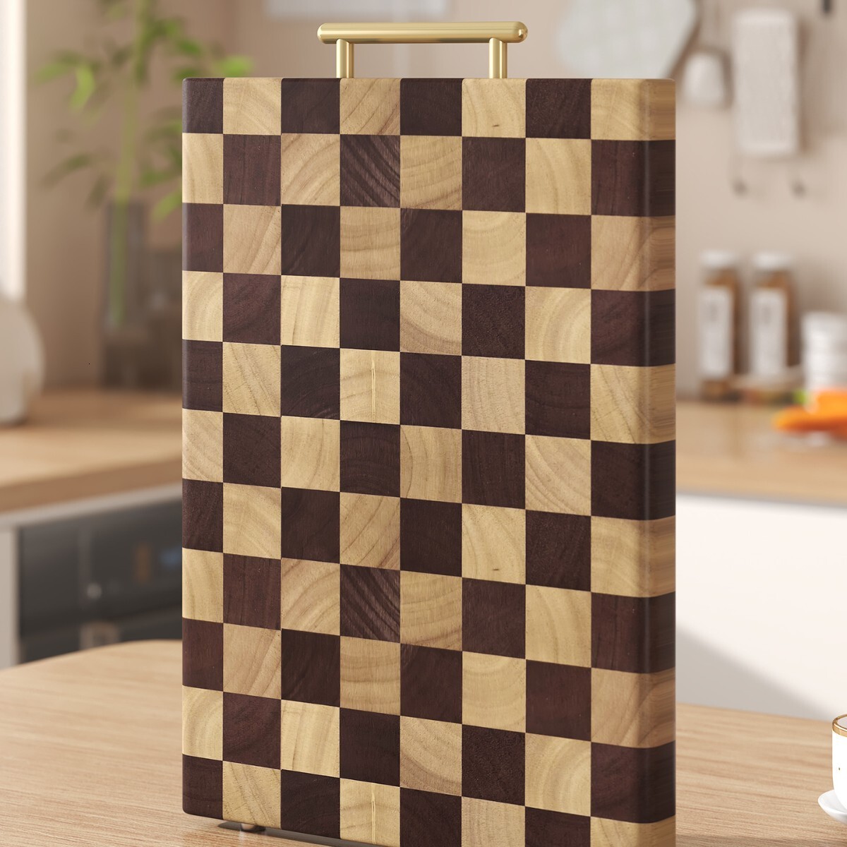 Shijian Checkerboard Ebony Wood Cutting Mildewproof Household Chopping Block Sticky Board Antibacterial Anti-Crack