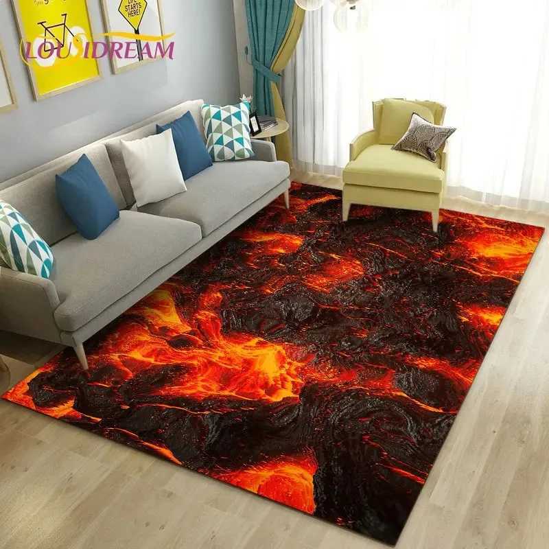 3D Volcanic Lava Carpet Living Room Non Slip Floor Mat Coffee Table Area Carpet Rugs for Bedroom Carpets for Bed Room C250913
