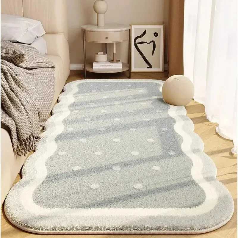 VIKAMA Simple Cream Wind Living Room Bedroom Soft Bedside Rug Home Nonslip Thickened Imitation Cashmere Carpet C250913