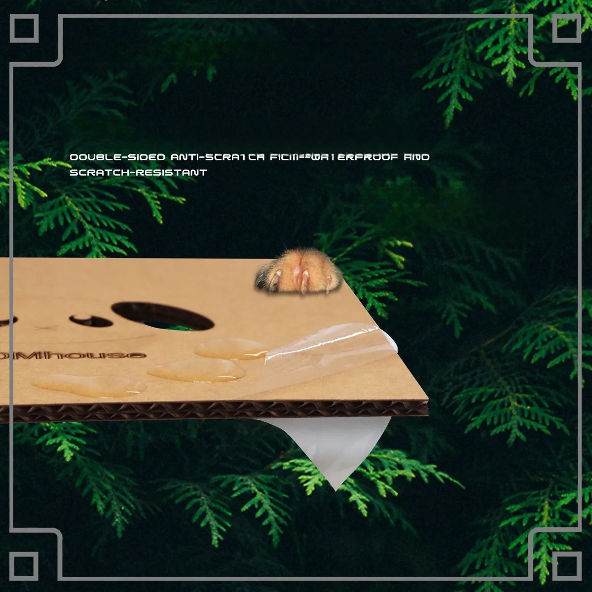 Cardboard Cat House Castle Playground, Multi-Level Cat Hideout Scratcher with Detachable Hanging and Spring Toys pet bed