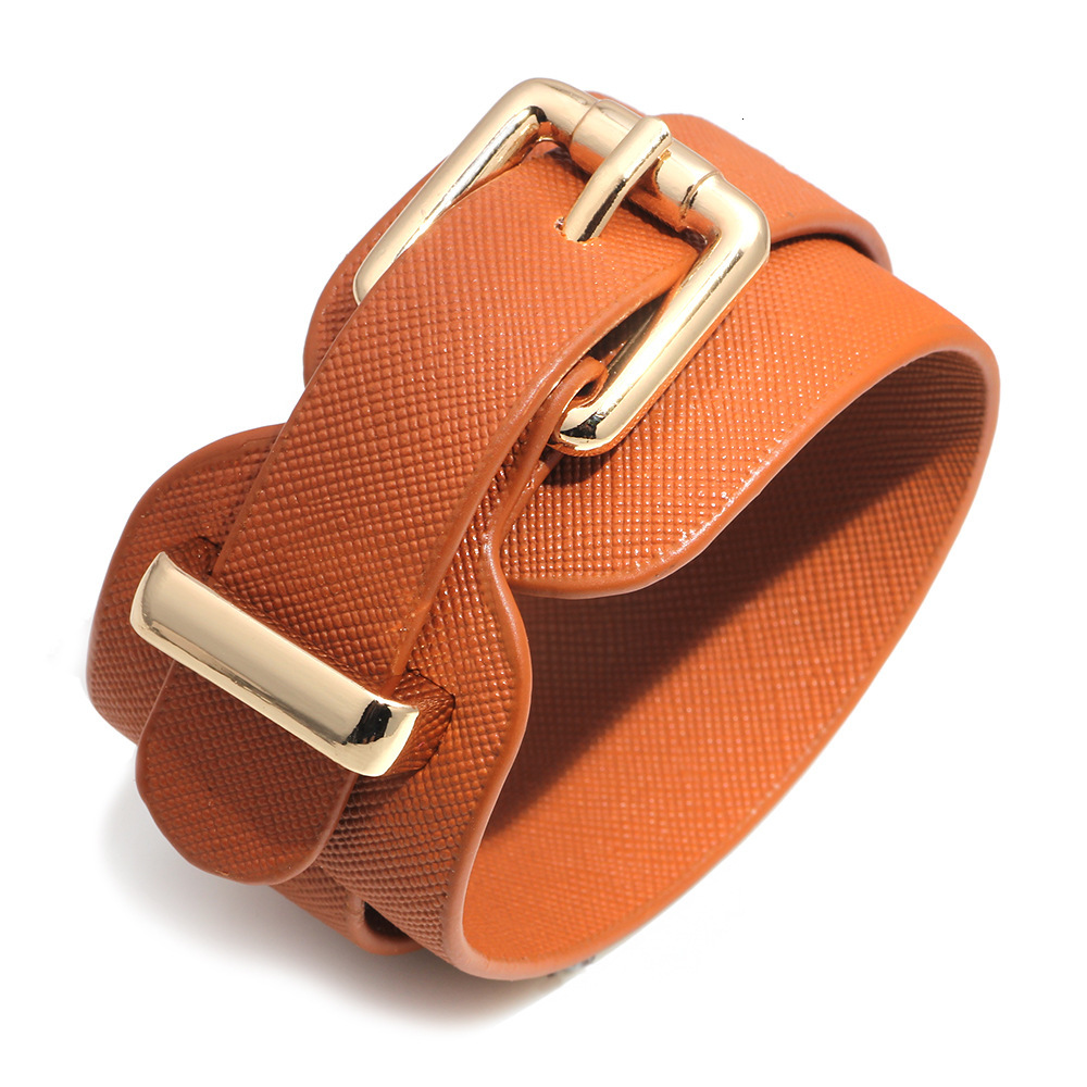 Fashion Women's PU Wide Bracelet Multi-color Adjustable Elegant Personality Simple Leather Wristband Jewelry ddmymoon