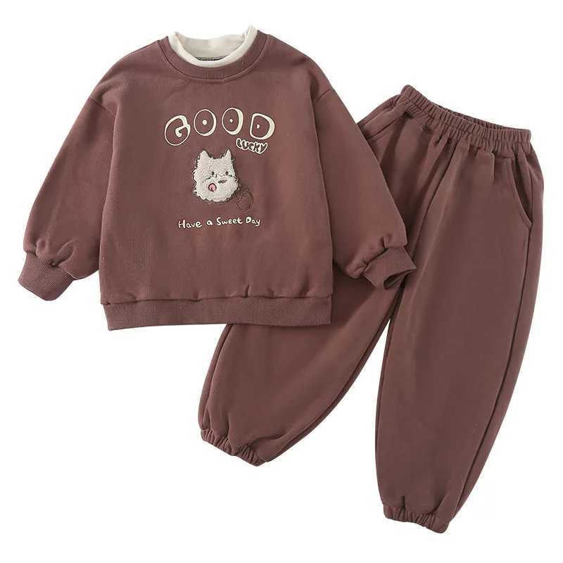 Kids Baby Boy Sport Sets Autumn Cartoon Embroidery TopElastic Waist Pants Baby Boy Sets Long Sleeves Toddler Boys Twopiece Set C250913