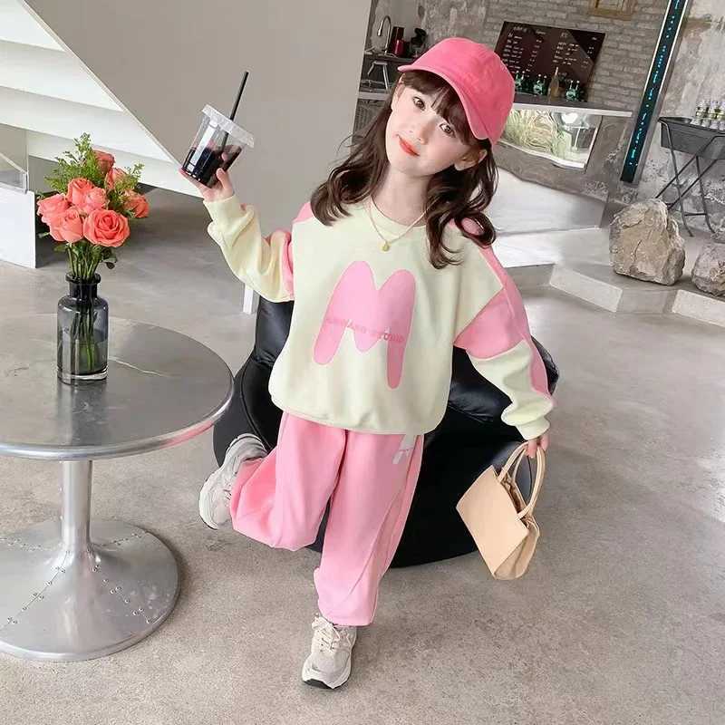 Autumn Girls Set Spring Leisure Girls Clothes Cute Long Sleeves SweaterCasual Pants Korean Fashionable Loose Sports Suits C250913