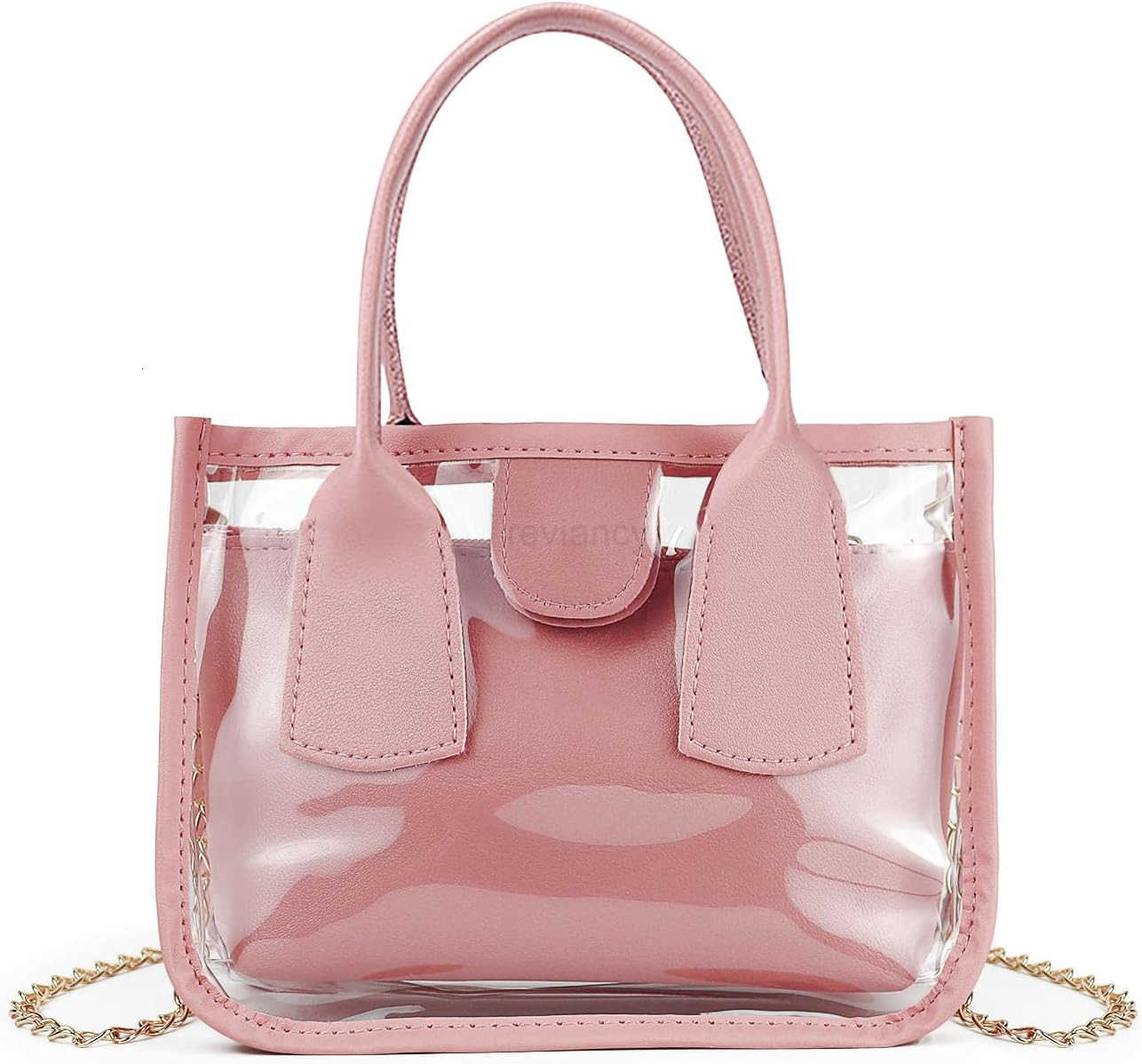 Clear Crossbody Purse Clutch Purses for Women with Detachable Bag Insert Chain Shoulder Strap Clear HandbagW250913