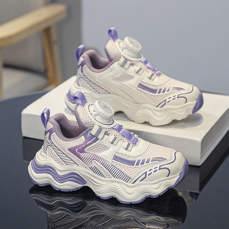 New Design Children Mesh Sports Shoes Breathable Non Slip Soft Sole Casual Fashion Versatile Kids Sneakers