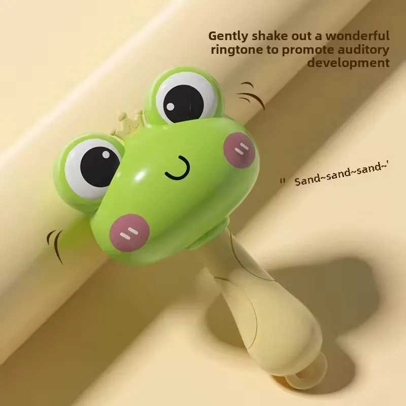Baby Toys Frog Small Sand Hammer Hand Rattles Early Education Sand Hammer Grip Practice Head Up Newborn Toys Baby Rattle C250913
