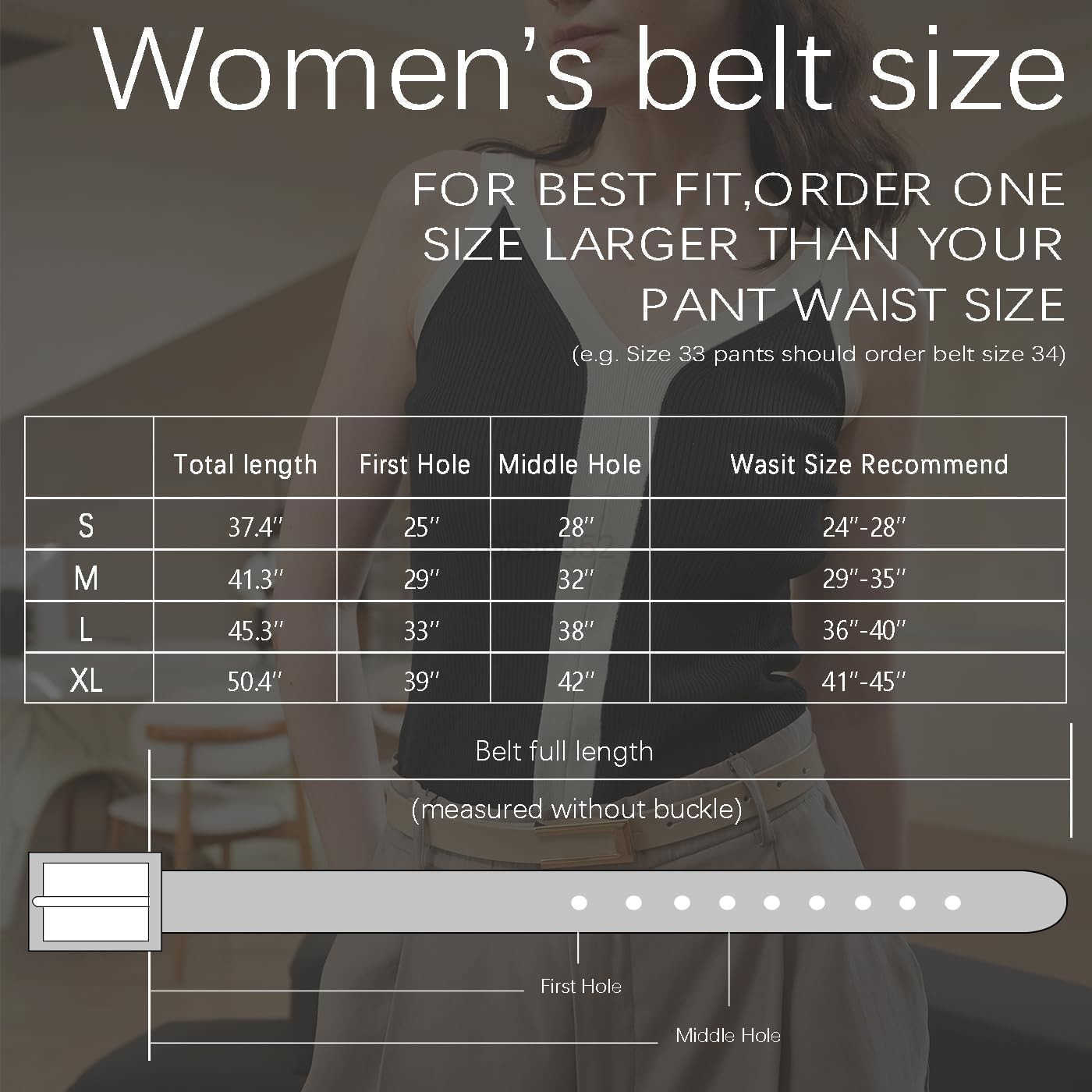 Womens Leather Belt Skinny Waist Belt for Dresses Jeans Pants with Gold BuckleW250913