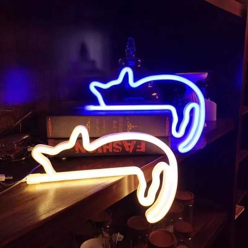 Cute Cat Neon Light LED Wall Decoration Suitable for Girls Bedrooms Living Rooms Family Gatherings Birthday Gifts C250913