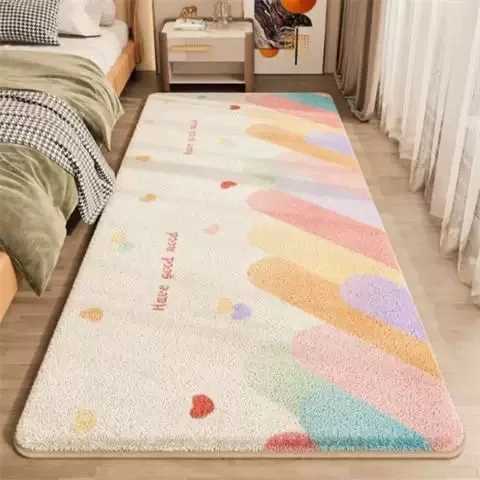 VIKAMA FYR Cute Cartoon Bedside Rug Soft and SkinFriendly Bedroom Carpet Coffee Table Side Table Floor Mat Home Decoration C250913